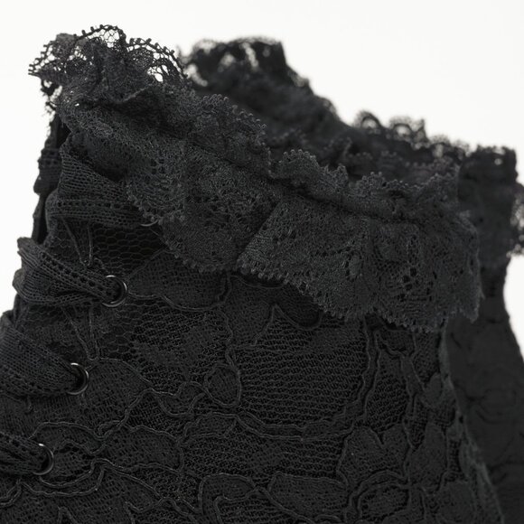 Saint Laurent Blaze 45 Black Lace Lace-Up Booties - Picture 9 of 10